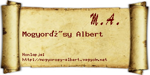 Mogyorósy Albert névjegykártya
