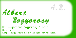 albert mogyorosy business card