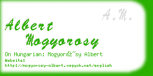 albert mogyorosy business card